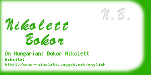 nikolett bokor business card